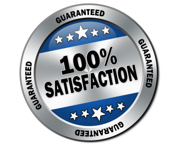 Satisfaction Guaranteed 600x500 Blue and Silver